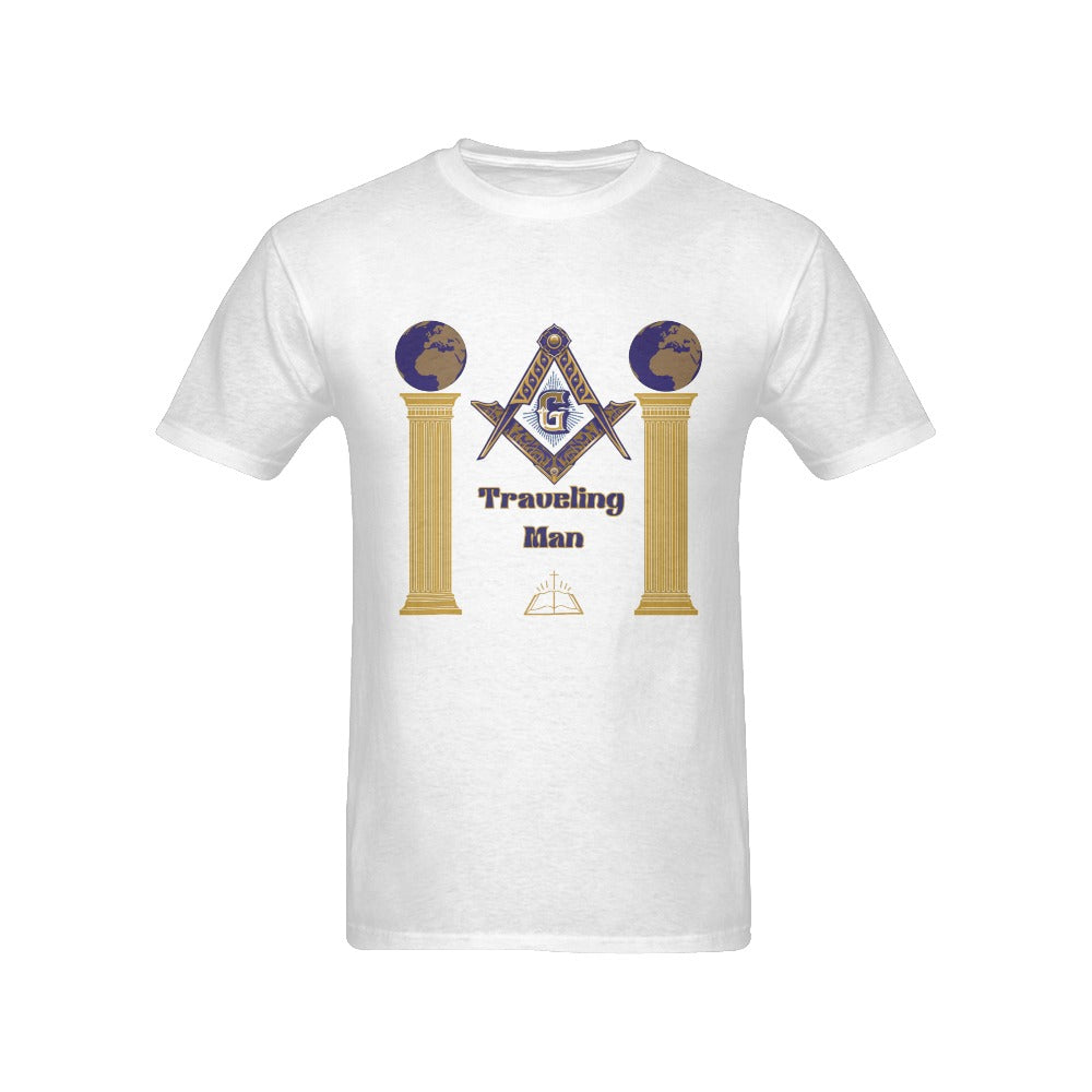 Traveling Man Masonic T-Shirt - Classic Freemason Symbol Design