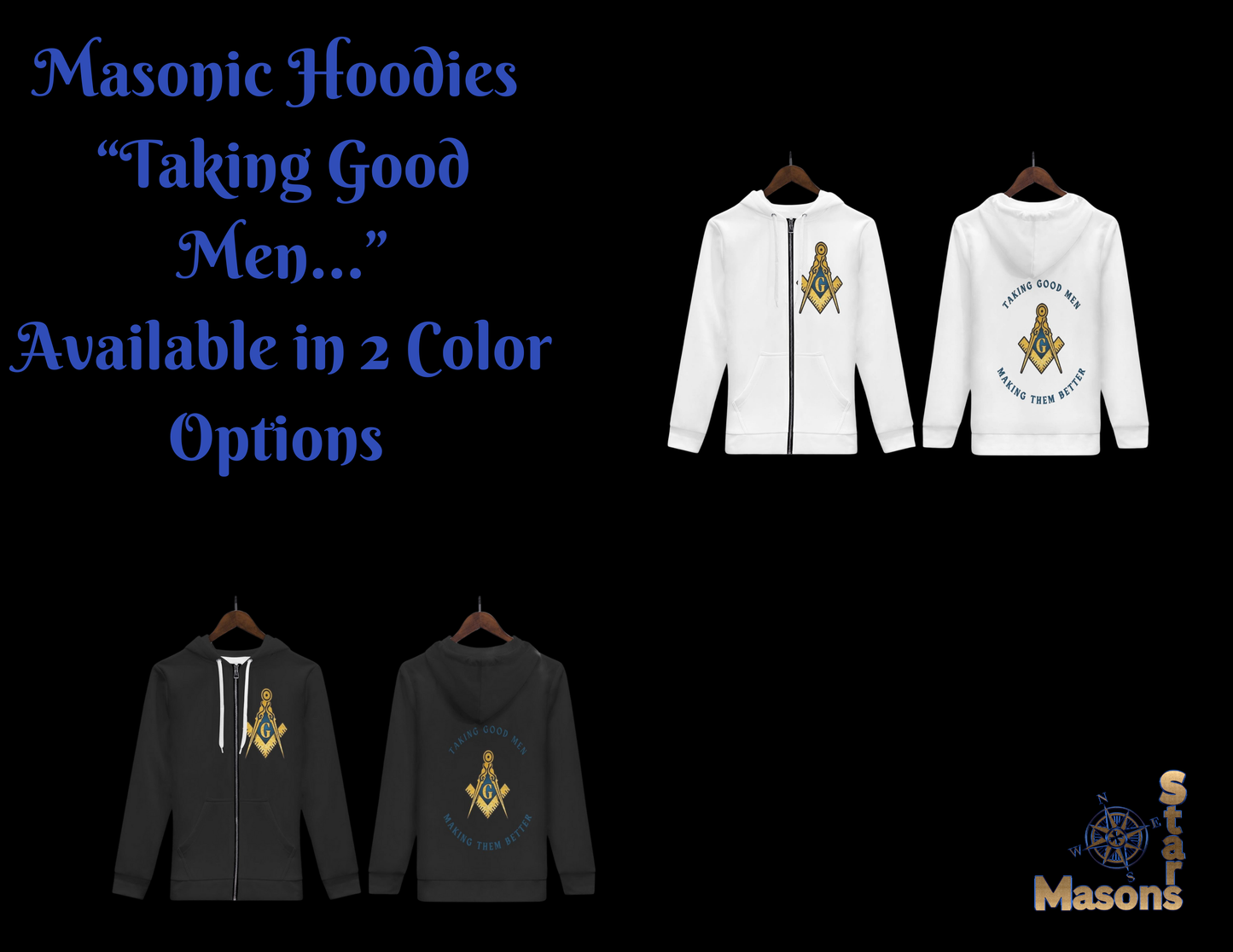 Taking Good Men... Masonic Zip-Up Hoodie – Embrace Warmth and Timeless Style