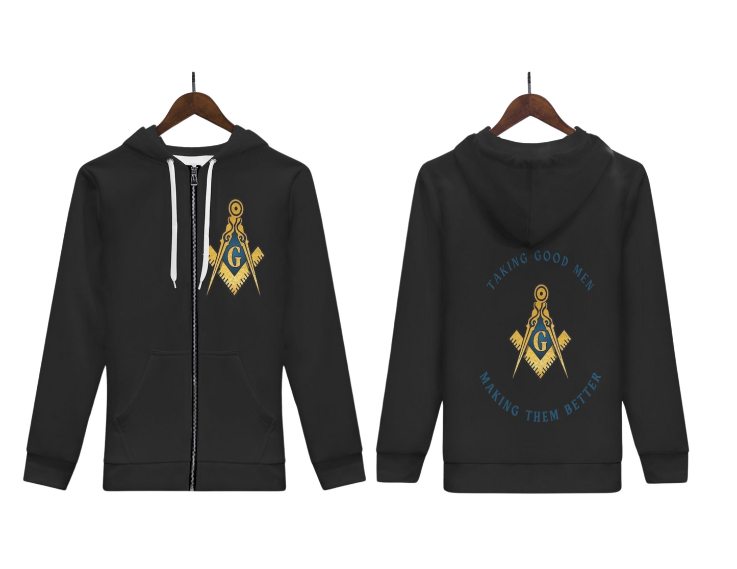 Taking Good Men... Masonic Zip-Up Hoodie – Embrace Warmth and Timeless Style