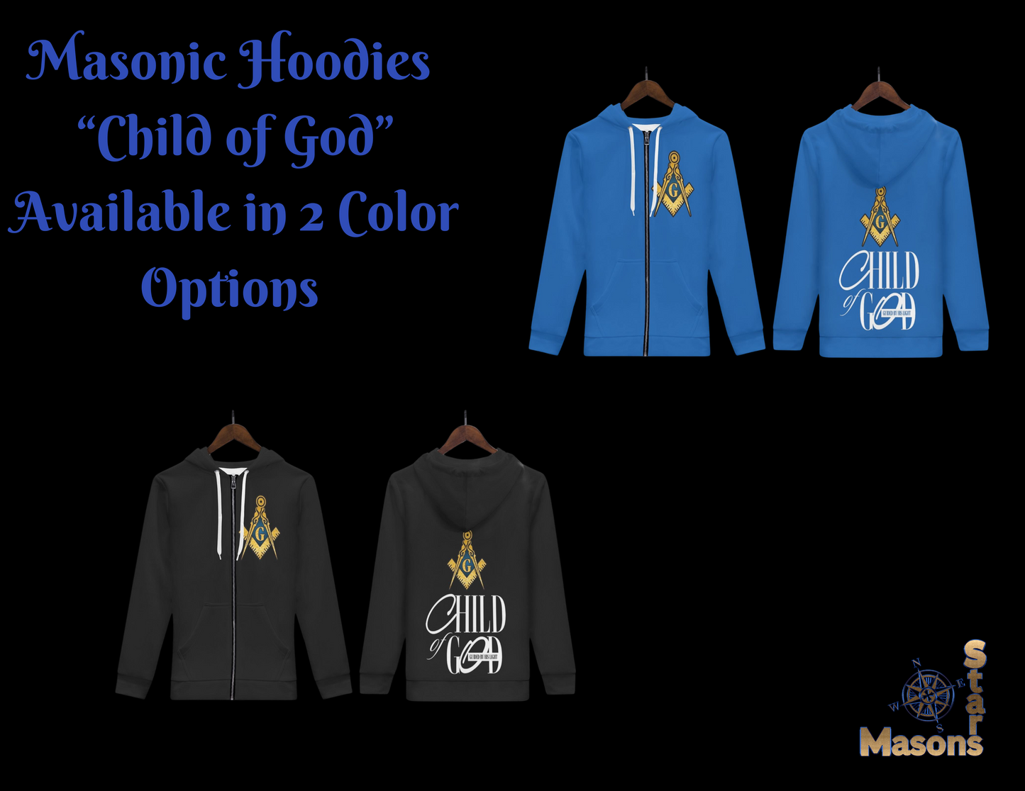 Masonic Child of God Zip-Up Hoodie – Embrace Warmth and Timeless Style