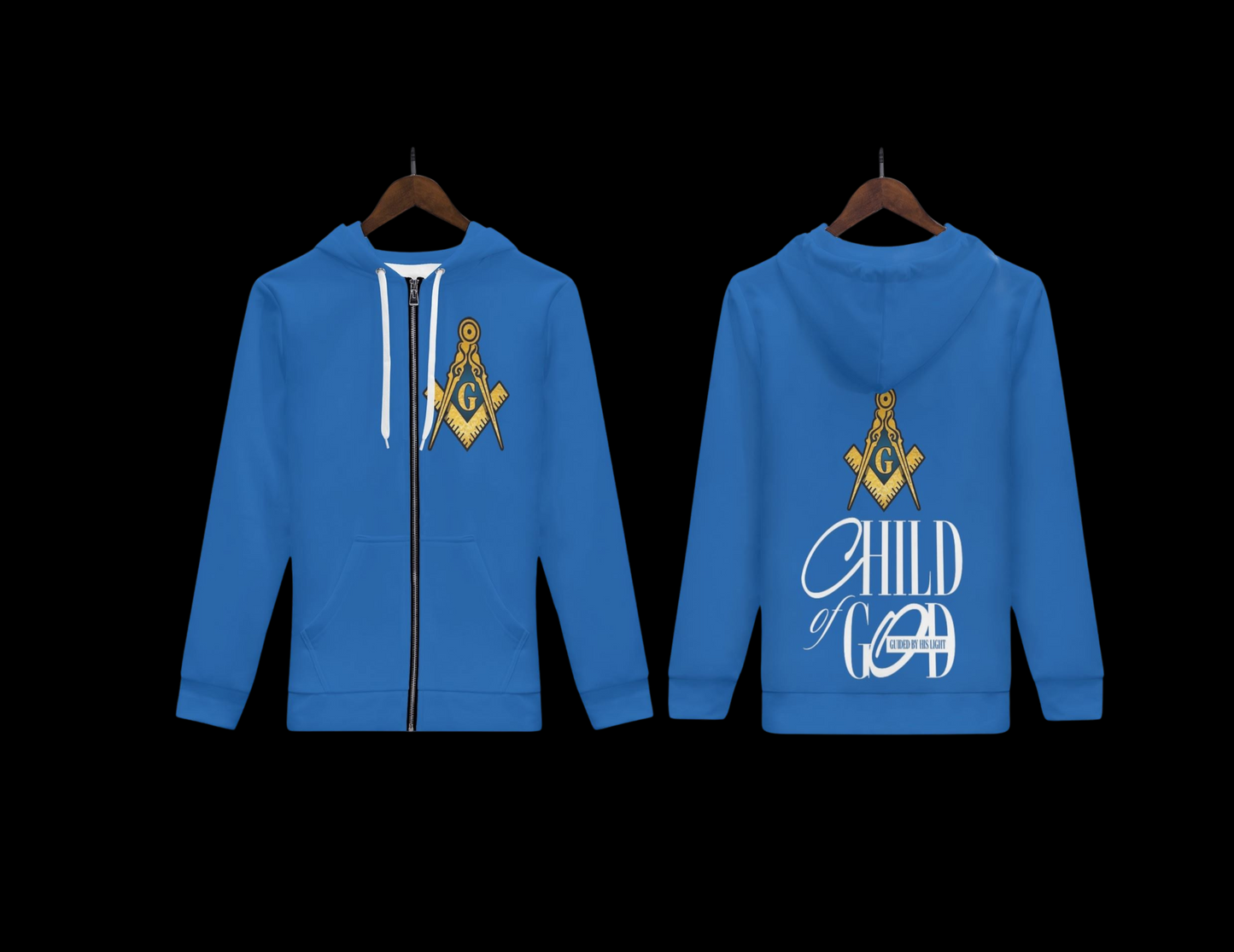 Masonic Child of God Zip-Up Hoodie – Embrace Warmth and Timeless Style