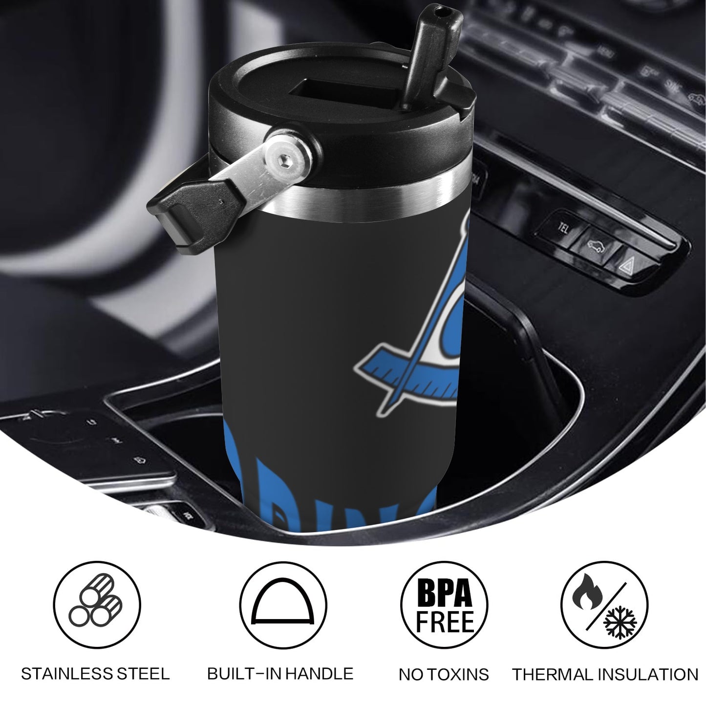 Mason Cup PH 30oz Tumbler with Top Handle
