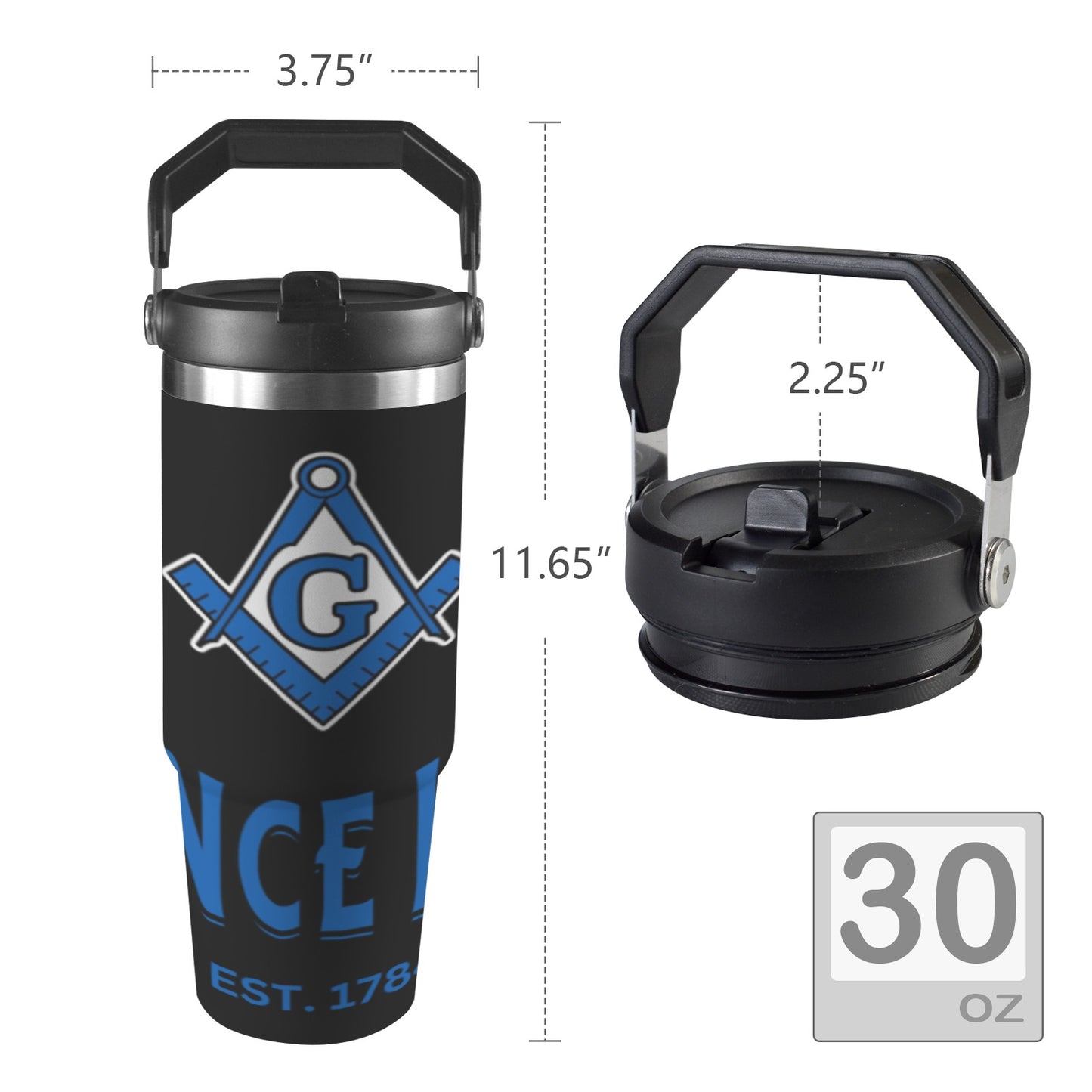 Mason Cup PH 30oz Tumbler with Top Handle