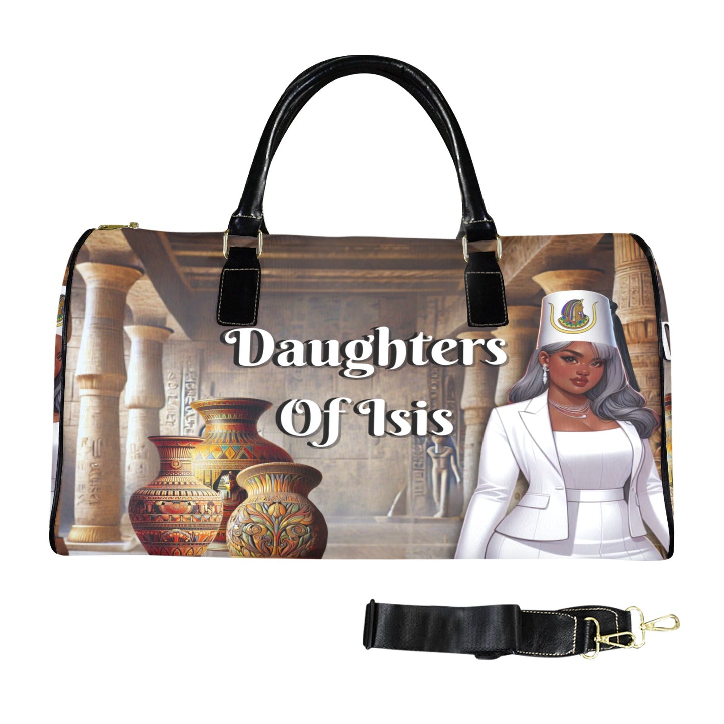 DOI Duffel Bag 3 Style options – Stylish Egyptian Art Design, Perfect for Travel, Gym, and Overnight Trips