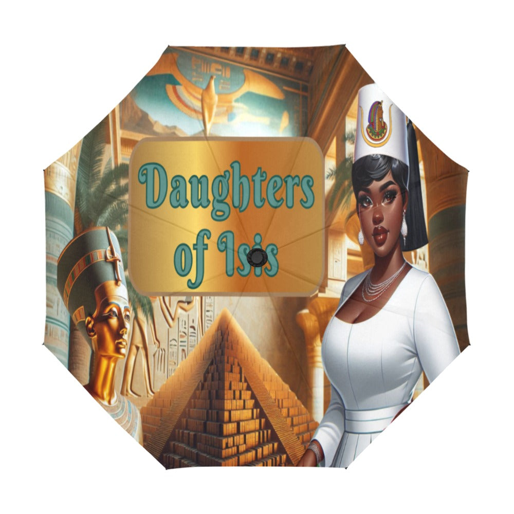 Vibrant Egyptian Theme Umbrellas – Daughters of Isis Design, High-Quality Rain and Sun Protection, Unique African Gifts