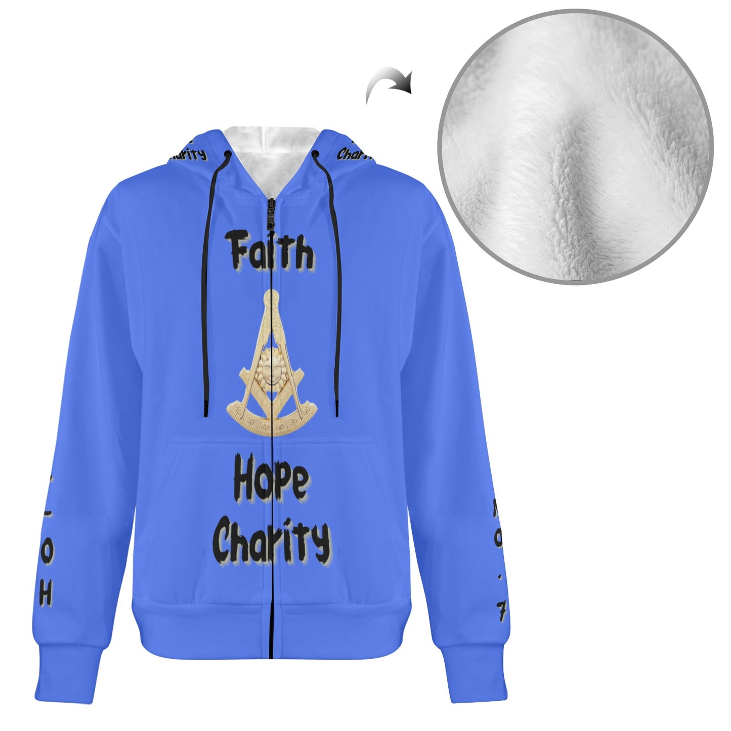 Faith Hope and Charity Fleece Hoodie