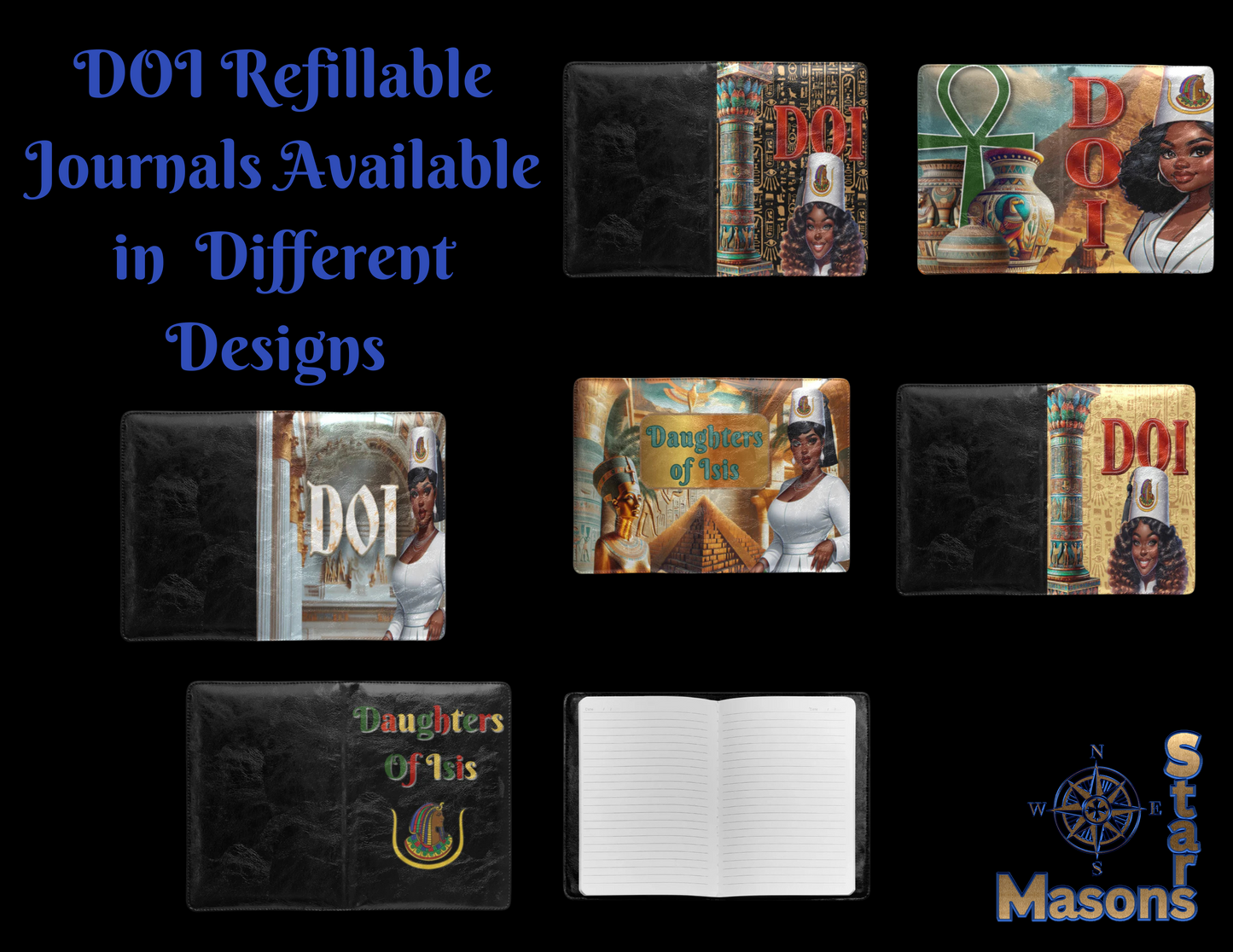 Daughters of Isis Writing Journals – Egyptian Heritage Design, High-Quality PU Leather Notebook for Daily Inspiration