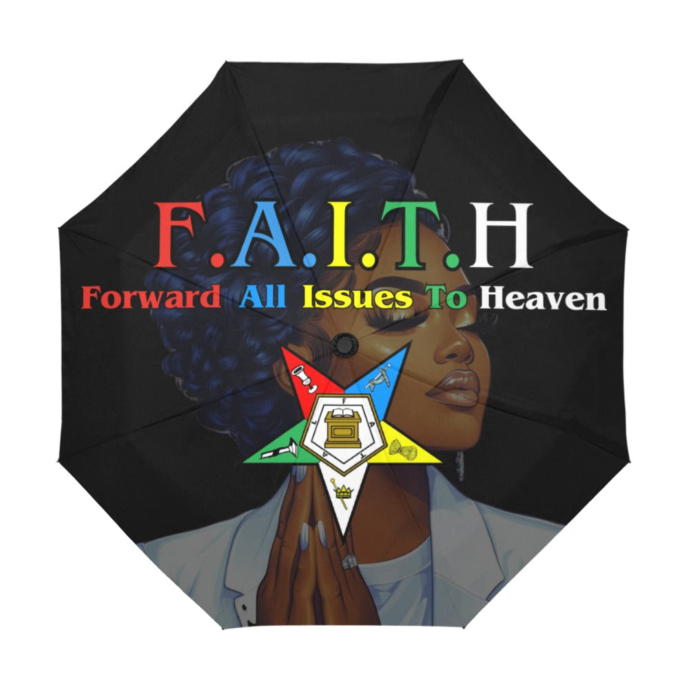 Unique Prayer-Inspired F.A.I.T.H Umbrella – Stay Stylish and Dry with Spiritual Motivation and Colorful Graphics